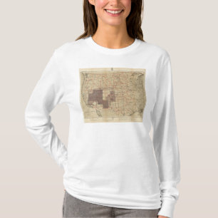 Camiseta Mapa do progresso 1876 das avaliações geográfic