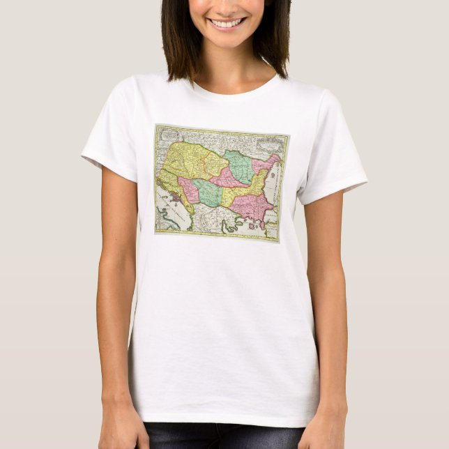 Camiseta Mapa do Reino da Hungria e dos Estados que (Frente)