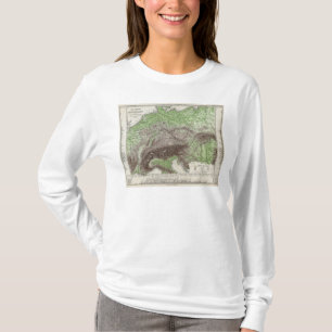 Camiseta Mapa do rio e da montanha de Alemanha