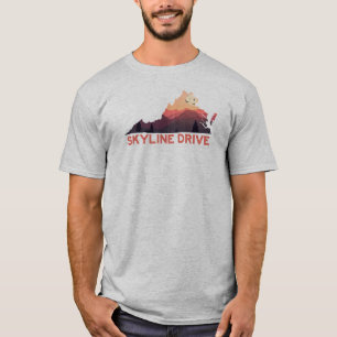 Camiseta Mapa do Skyline Drive Shenandoah Virginia