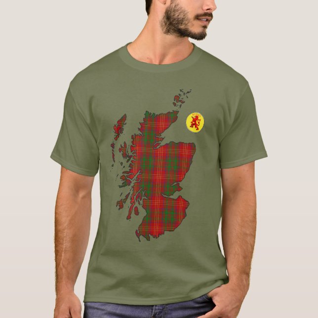 Camiseta Mapa do Tartan Clan Burns [EDIT] (Frente)