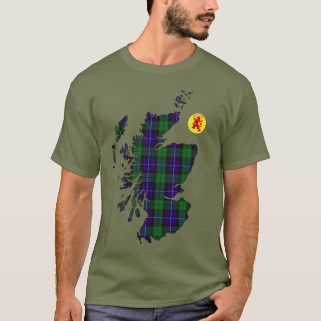 Camiseta Mapa do Tartan Clan Hunter [EDIT] (Frente)