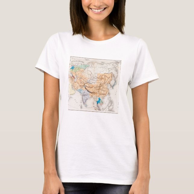 Camiseta Mapa do tempo de Ásia | de Kublai Khan (Frente)
