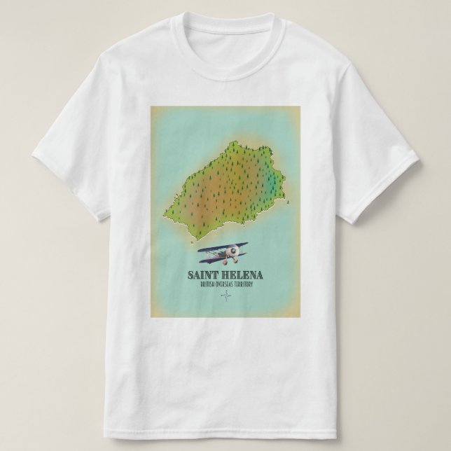 Camiseta Mapa do Território Ultramarino Britânico de Santa  (Frente do Design)