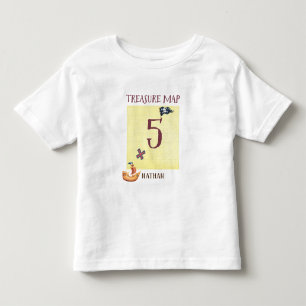 Camiseta Mapa do Tesouro Pirata Idade 5 com Nome