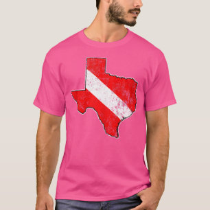 Camiseta Mapa do Texas Traçado Scuba Dive Flag Gear