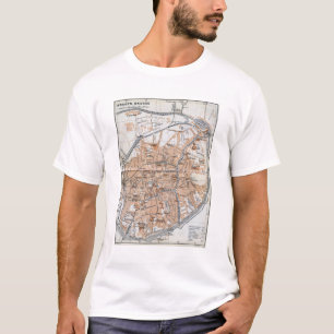 Camiseta Mapa do vintage de Bruges (1905)