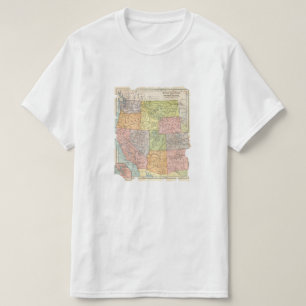 Camiseta Mapa do vintage dos Estados Ocidentais