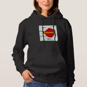 Camiseta Mapa do Zimbábue em cores de bandeira. Países circ
