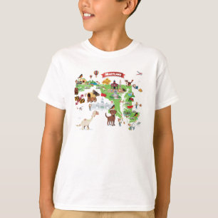Camiseta Mapa dos desenhos animados de Maryland