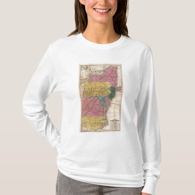 Camiseta Mapa dos estados médios (Frente)