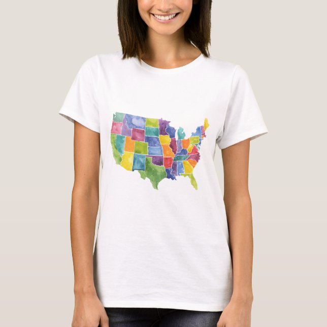 Camiseta Mapa dos Estados Unidos (Frente)