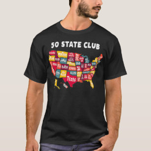 Camiseta Mapa Dos Estados Unidos Do Clube 50 - Coletivo Par