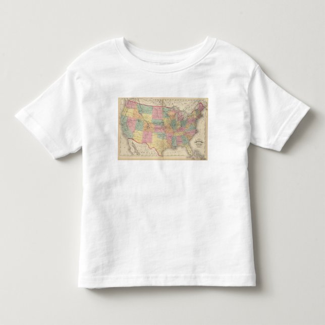 Camiseta Mapa dos Estados Unidos e dos territórios (Frente)