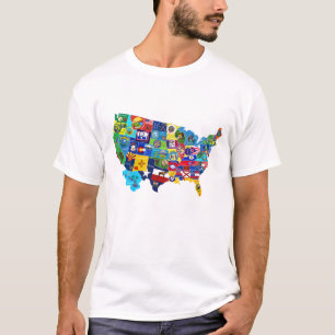 Camiseta Mapa dos EUA