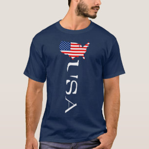 Camiseta Mapa dos EUA Bandeira dos Estados Unidos