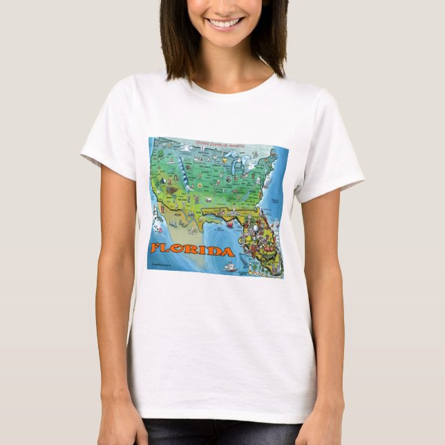 Camiseta Mapa dos EUA na Flórida (Frente)