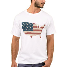 mapa dos EUA vintage bandeira americana tee
