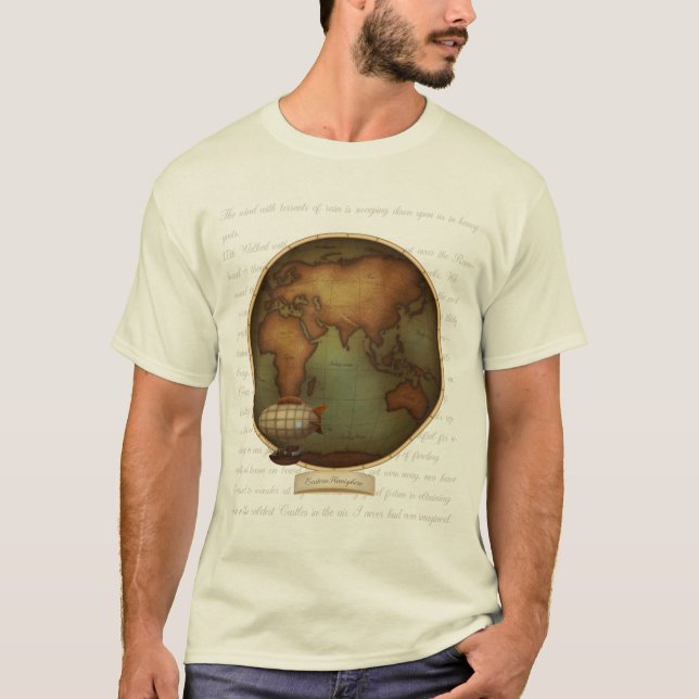 Camiseta Mapa dos Hemisférios Oriental e Ocidental 2 (Frente)