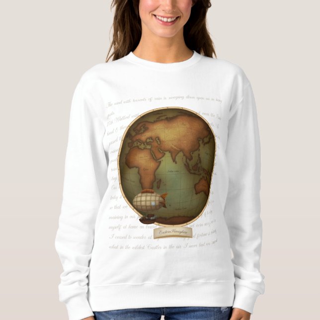 Camiseta Mapa dos Hemisférios Oriental e Ocidental 2 (Frente)