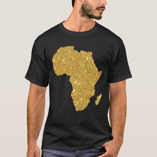 Camiseta Mapa Dourado da África (Frente)