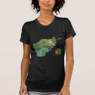 Camiseta Mapa e bandeira de Afeganistão