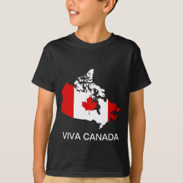 Camiseta Mapa e bandeira de Canadá