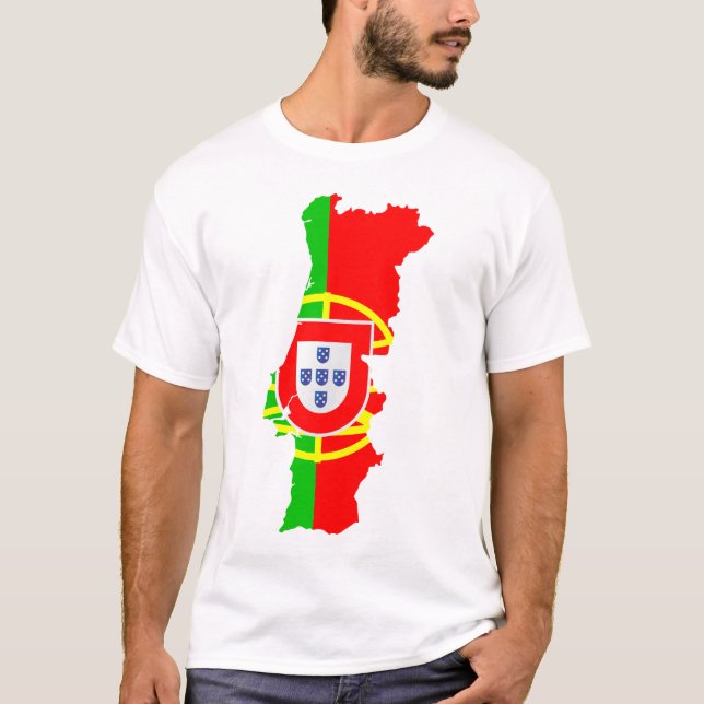 Camiseta Mapa e bandeira de Portugal (Frente)