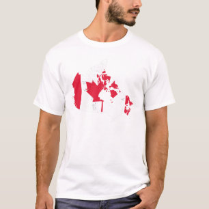 Camiseta Mapa e bandeira do Canadá