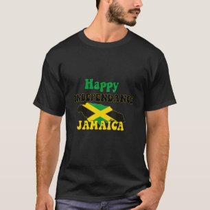 Camiseta Mapa e Bandeira do Dia da Independência da Jamaica