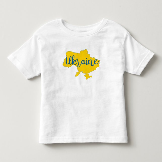 Camiseta Mapa e cartazes ucranianos (Frente)