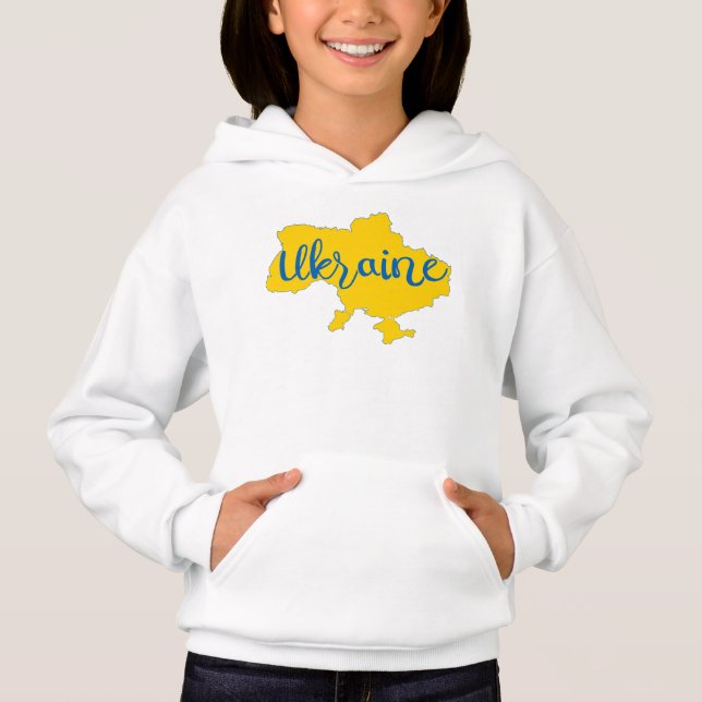 Camiseta Mapa e cartazes ucranianos (Frente)