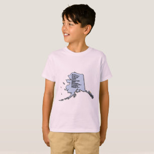 Camiseta Mapa e Fatos do Alasca