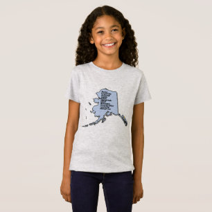 Camiseta Mapa e Fatos do Alasca