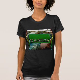 Camiseta Mapa e fotos de Kansas