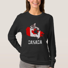 Camiseta Mapa e Sinalizador do Canadá