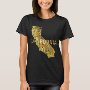 Camiseta Mapa e texto da Califórnia