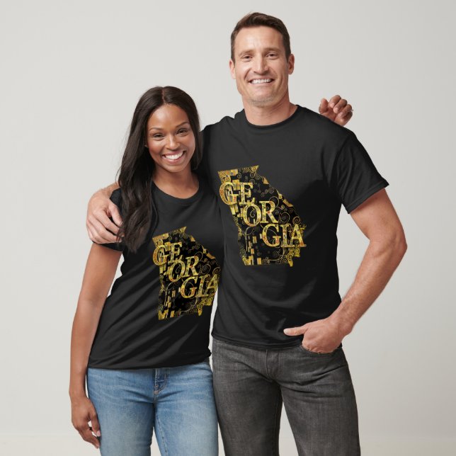 Camiseta Mapa e Texto da Geórgia (Unissex)