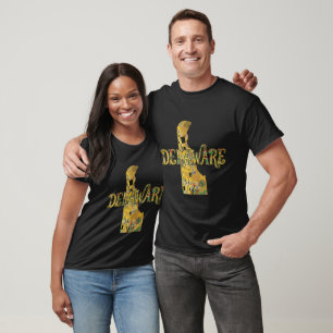 Camiseta Mapa e Texto de Delaware