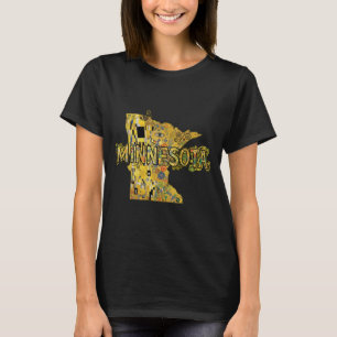Camiseta Mapa e Texto de Minnesota