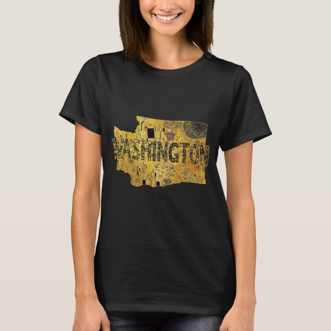 Camiseta Mapa e Texto de Washington (Frente)