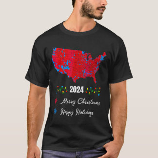 Camiseta Mapa Eleitoral 2024 Feliz Natal Trump Nova Presi