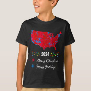 Camiseta Mapa Eleitoral 2024 Feliz Natal Trump Nova Presi