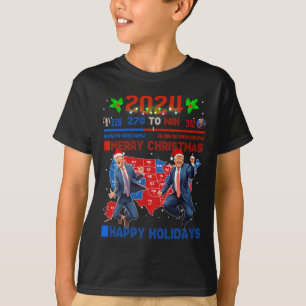 Camiseta Mapa Eleitoral 2024 Merry Christmas Trump Landslid