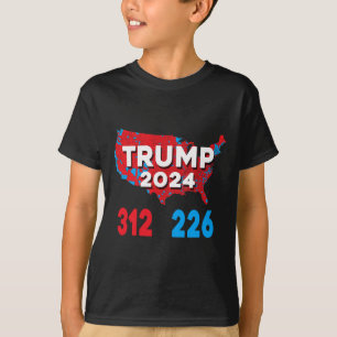 Camiseta Mapa Eleitoral 2024 Trump 312 Eleições Vermelhas 2