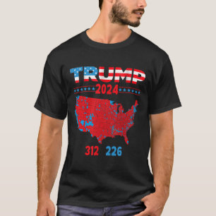 Camiseta Mapa Eleitoral 2024 Trump 312 Red 2024 Res Eleitor