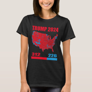 Camiseta Mapa Eleitoral 2024 Trump 312 Red 2024 Res Eleitor