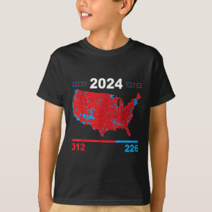 Camiseta Mapa Eleitoral Trump 312 Red 2024 Resultados Eleit