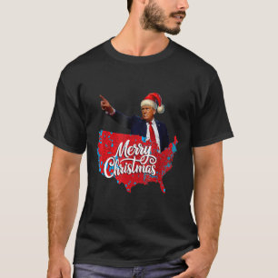 Camiseta Mapa Eleitoral Trump Feliz Natal Férias Papai Noel