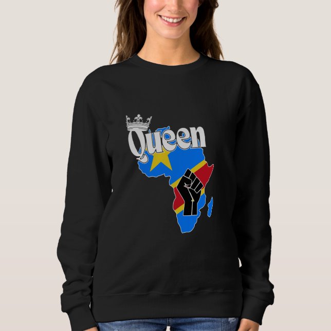 Camiseta Mapa em África da Rainha Congo (RDC) com bandeira  (Frente)